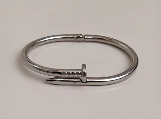 Pulsera Clavo Acero Plateada