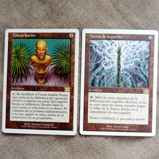 Cartas Magic: Tótem burlón y Varita de negación