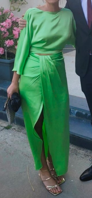 Vestido Dos Piezas Verde Zara