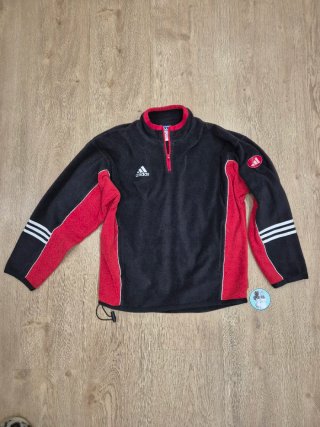 Forro Polar Adidas Vintage L Negro Rojo Térmico