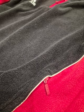 Forro Polar Adidas Vintage L Negro Rojo Térmico