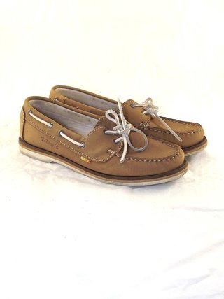 Tamaris Scarpe Da Donna Marrone Da Barca In Pelle