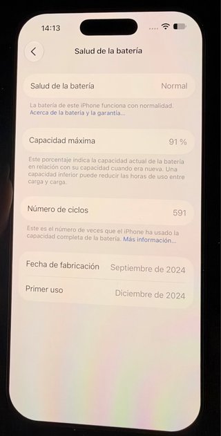 iPhone 16 Pro 128GB Gris 91% Batería