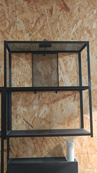 Conjunto de 3 Estanterías Metálicas Negras