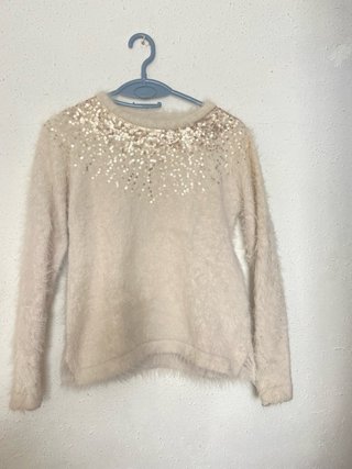 Jersey de Lentejuelas Beige
