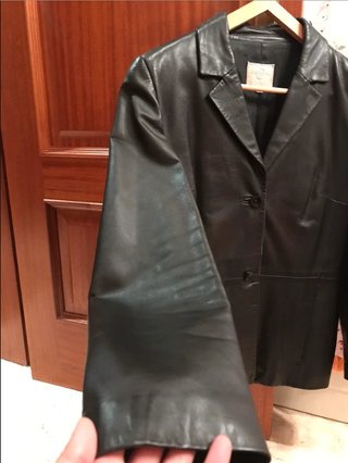 Casaco de Pele Cortefiel Preto