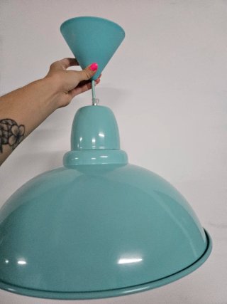 Lámpara colgante vintage azul agua marina