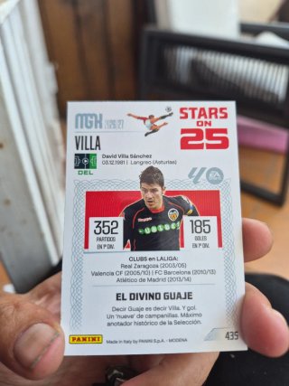 Cromo Panini David Villa Stars on 25