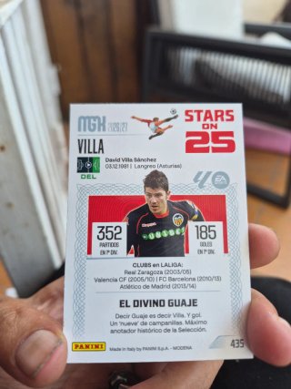 Cromo Panini David Villa Stars on 25