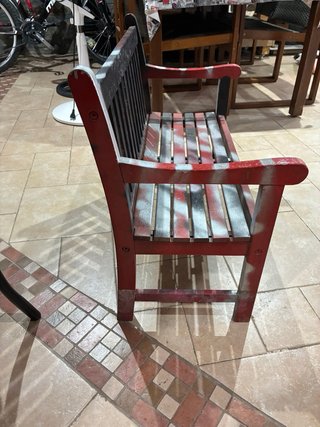 Banco infantil madera pintado