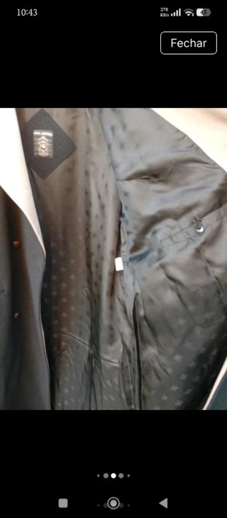 Sobretudo Vintage Delmod Clássico Bege/Preto