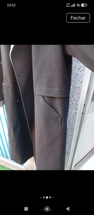 Sobretudo Vintage Delmod Clássico Bege/Preto