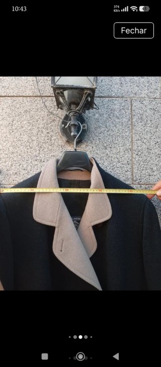 Sobretudo Vintage Delmod Clássico Bege/Preto