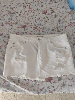 Falda Vaquera Blanca Pull&Bear Talla M