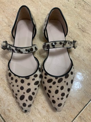 Manoletinas de Piel Estampado Leopardo