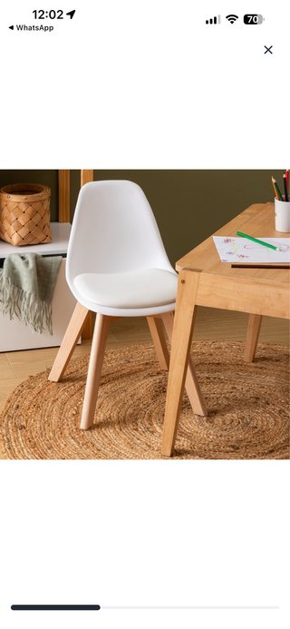 Silla Infantil Blanca y Madera