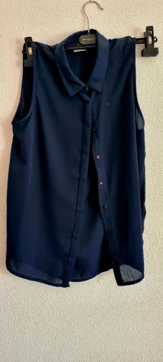 Camisa Azul Sin Mangas