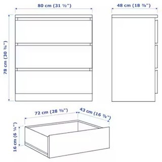 Cómoda Malm Ikea Madera