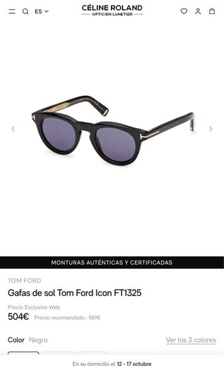 Gafas de Sol Tom Ford Negras