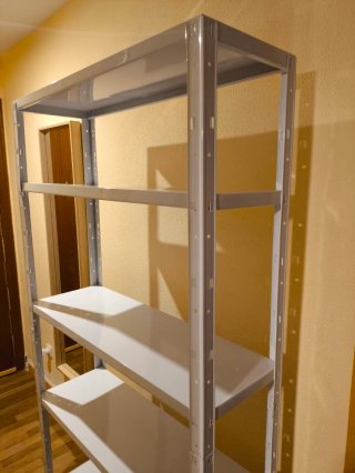 Scaffale Metallico Bianco a 5 Ripiani