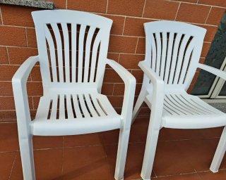 Set 2 sedie da giardino bianche poltrone esterno