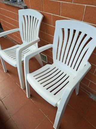 Set 2 sedie da giardino bianche poltrone esterno
