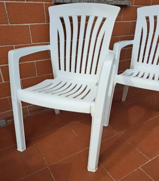 Set 2 sedie da giardino bianche poltrone esterno