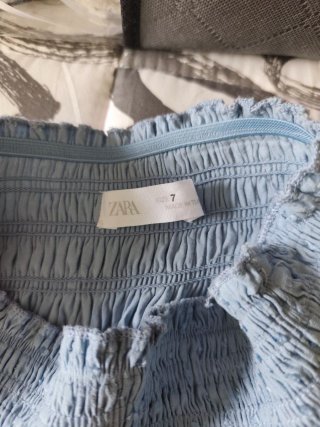 Falda pantalón azul con textura. Cádiz o Sevilla