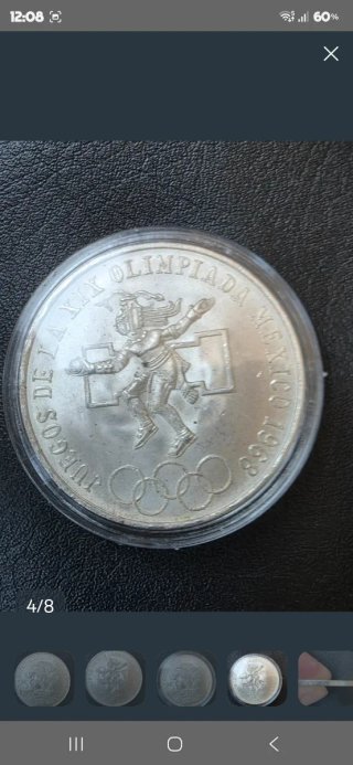 Moneda Plata 25 Pesos México Olimpiadas 68