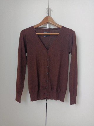 Cárdigan Marrón de Blanco Tricot Talla M