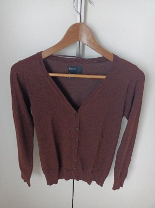 Cárdigan Marrón de Blanco Tricot Talla M