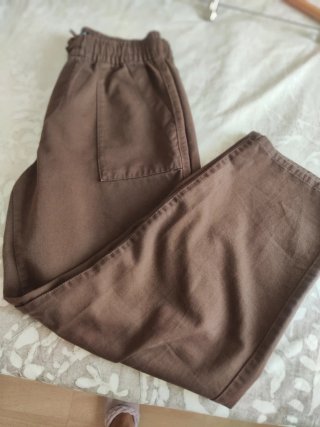 Pantalón ancho mujer marrón