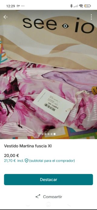 Vestido Martina See Iou Fucsia Talla XL