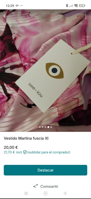 Vestido Martina See Iou Fucsia Talla XL