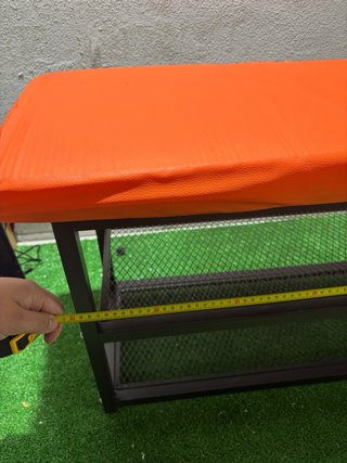 Banco zapatero entrada naranja y negro