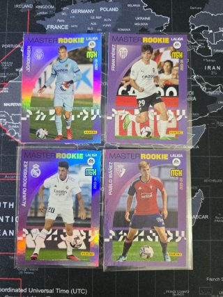 Set de 4 Cromos Panini Master Rookie LaLiga