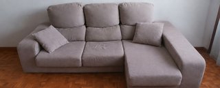 Sofá chaise longue 3 plazas tela