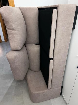Sofá chaise longue 3 plazas tela