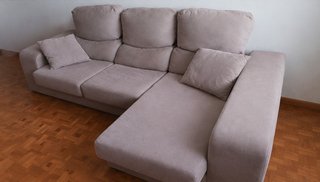 Sofá chaise longue 3 plazas tela