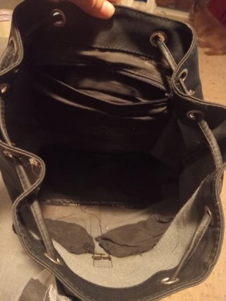 Mochila de cuero negra