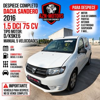 Despiece Dacia Sandero 2016 1.5 dCi 75cv