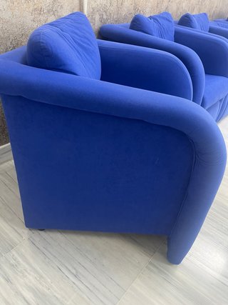 Sillones de tela azules