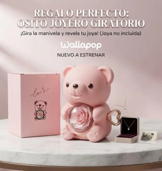 Osito Joyero Giratorio con Rosa Eterna