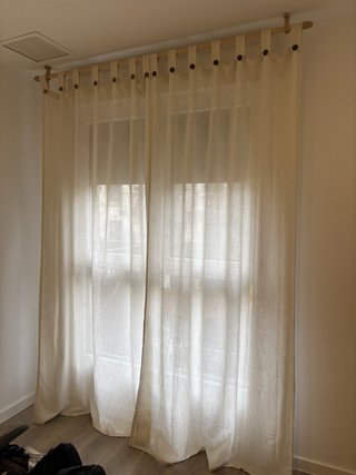 Cortinas y barra Leroy Merlin beige