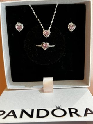 Set Pandora Corazón Rosado