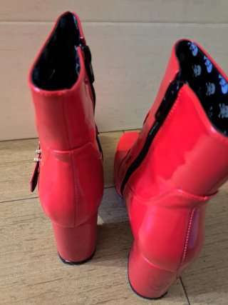 Botines rojos tacón 7.5cm plataforma 2cm