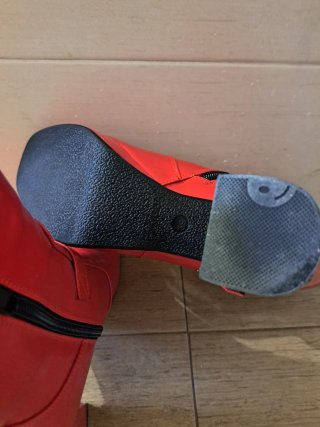 Botines rojos tacón 7.5cm plataforma 2cm