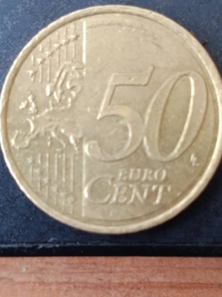 Moneda 50 céntimos error exceso metal,de 2016