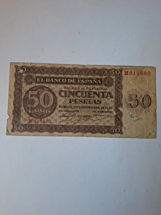 Burgos 50 Pesetas 1936.