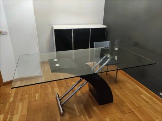 Mesa de cristal grande moderna 180x90 cm